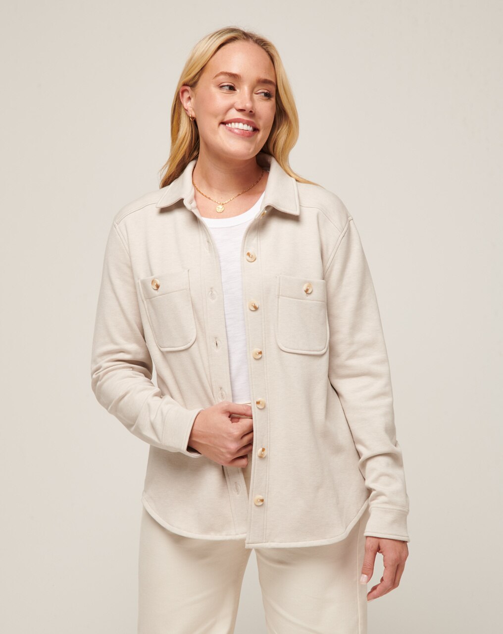 WOMENS CLOUD FLEECE WOMENS BUTTON UP SHACKET 0