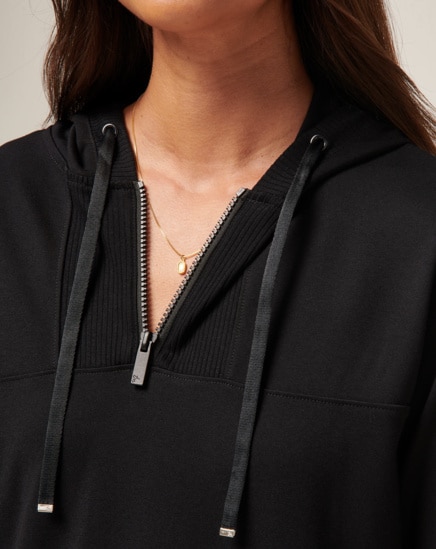 FRIDAY PONTE WOMENS HALF ZIP HOODIE Image Thumbnail 3