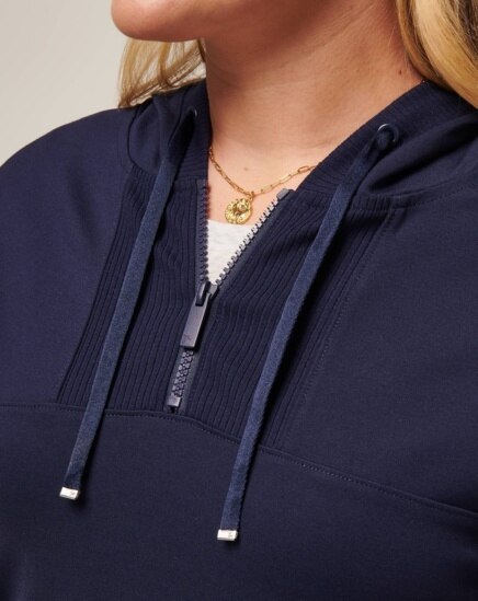 FRIDAY PONTE WOMENS HALF ZIP HOODIE Image Thumbnail 4