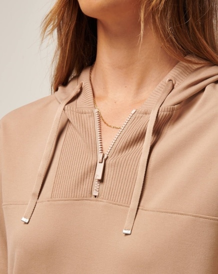 FRIDAY PONTE WOMENS HALF ZIP HOODIE Image Thumbnail 3