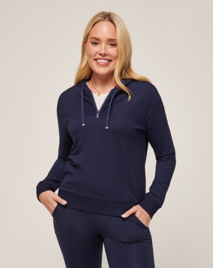 FRIDAY PONTE WOMENS HALF ZIP HOODIE Image Thumbnail 2